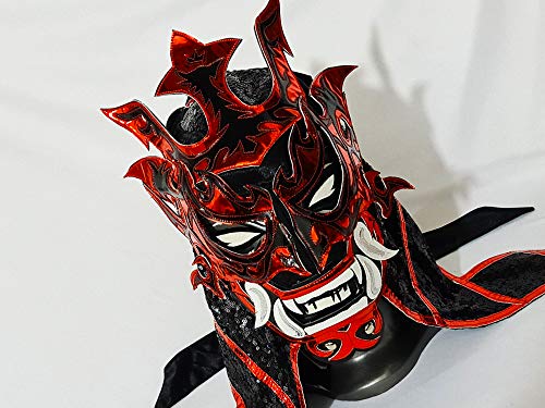 Rafale 666 Rote Samurai-Maske, Wrestling-Maske, Luchador-Kostüm, Wrestler, Lucha, Libre, mexikanische Maske von Rafale 666