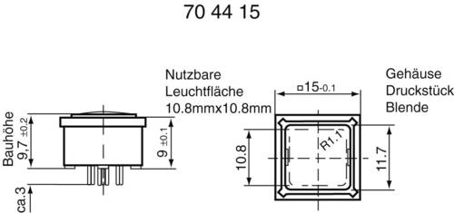 RAFI 3.14.200.012/0000 3.14200.012 Drucktaster 42V DC/AC 0.1A 1 x Aus/(Ein) tastend Grün 1St. von Rafi