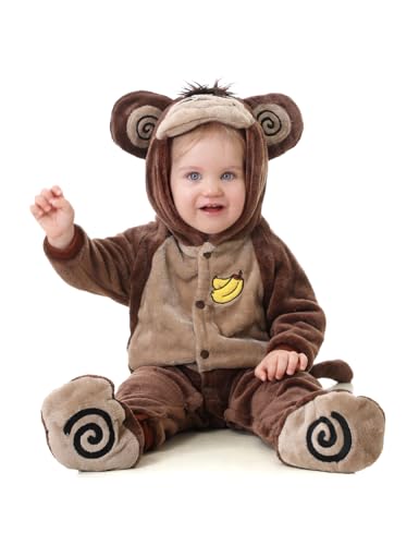Ragelion Affen Kostüm für Kinder Flanell Affen Baby Kostüm für Partys Karneval Halloween (6-9M) von Ragelion