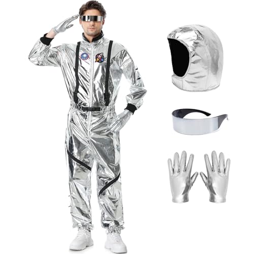 Ragelion Astronaut Kostüm für Erwachsene Halloween Space Kostüm Anzug Pretend Role Play Dress Up Outfit für Männer und Frauen von Ragelion