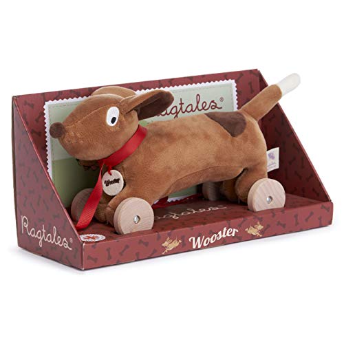 Ragtales RAG501 Nachziehhund Dackel Wooster, Plüschtier, Braun, Kid, Tier, Schiebepullspielzeug, PUSH_PULL_TOY von Ragtales