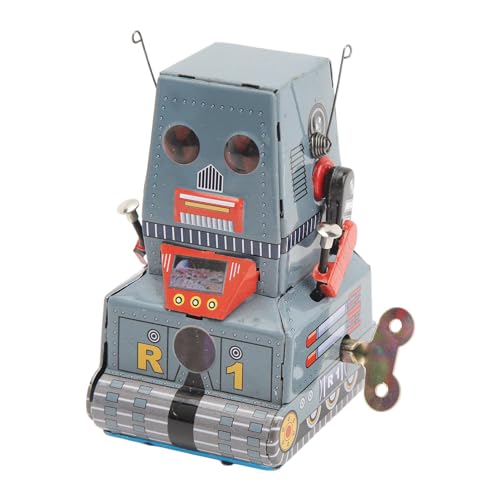 Klassischer Roboter zum Aufziehen, Vintage-Spielzeug, Deko-Objekt mit Uhrwerk-Mechanismus. Einfache Bedienung, Sammlerstück von Raguso