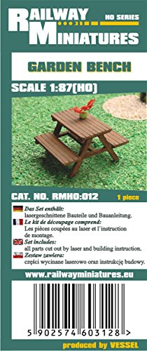 Bahnhof Miniaturen rmh0: 012 Garden Bench Diorama, 1,6 x 2 x 1,1 cm von Railway Miniatures