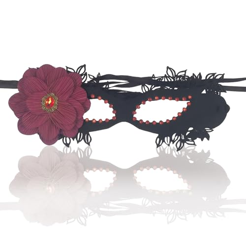 RainFlowwer Spitzen-Maskenmaske für Damen, verstellbare venezianische Augenmaske für Cosplay, Bälle und besondere Anlässe (A) von RainFlowwer