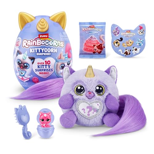 Rainbocorns Kittycorn Surprise Series 3(Fluffles) von ZURU, Plüschtier, Plüsch-Sammeltier, Überraschungseier für Mädchen von Rainbocorns