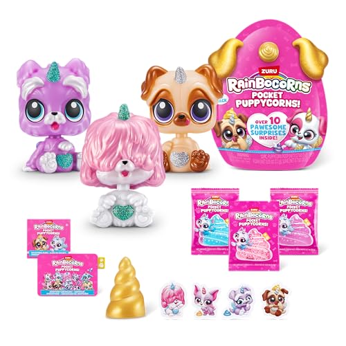 Rainbocorns 9284 Pocket Puppycorns, Überraschungs-Spielzeug Sammelobjekt, Welpen-Figur Sammelfigur, Miniatur-Welpenfigur, Series 1, Small von Rainbocorns