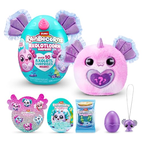 Rainbocorns Axolotlcorn Surprise (Candy) von ZURU, Plüschspielzeug zum Sammeln für Mädchen ab 3 Jahren von Rainbocorns