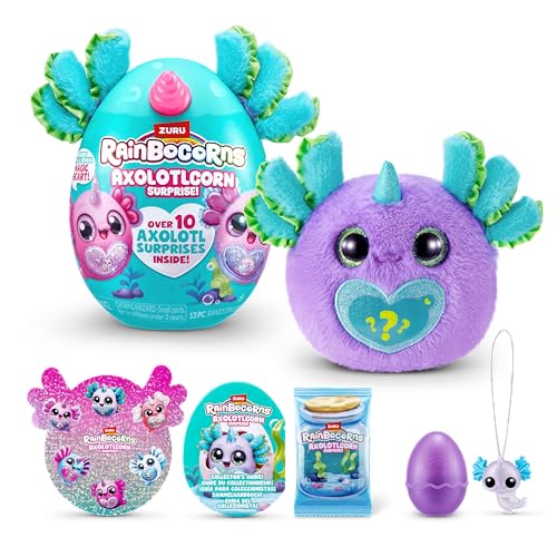 Rainbocorns Axolotlcorn Surprise (LULU) von ZURU, Plüschspielzeug zum Sammeln für Mädchen ab 3 Jahren von Rainbocorns