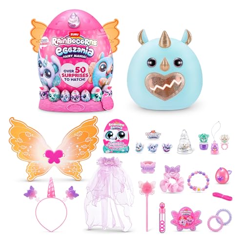 Rainbocorns Eggzania Fairy Mania (Flossiana) von ZURU, Plüschtier, Plüsch zum Sammeln, Überraschungseier, tragbare Accessoires, Spielzeug für Mädchen von Rainbocorns