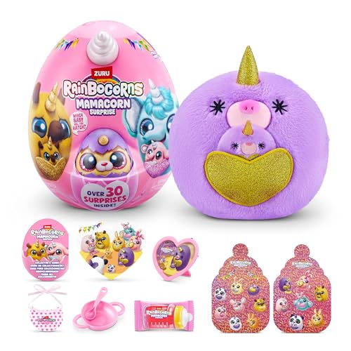 Rainbocorns Mamacorn Surprise (Moly) von ZURU, Plüschspielzeug zum Sammeln für Mädchen ab 3 Jahren von Rainbocorns