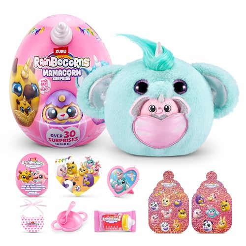 Rainbocorns Mamacorn Surprise (Shara) von ZURU, Plüschspielzeug zum Sammeln für Mädchen ab 3 Jahren von Rainbocorns