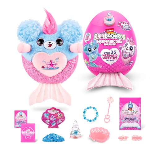 Rainbocorns Mermaidcorns Serie 7 Welpe - Plüsch zum Sammeln, über 35 Überraschungen, Meerjungfrauen-Kostümzubehör, Geschenkidee für Mädchen (Welpe), Mittel, Puppy von Rainbocorns