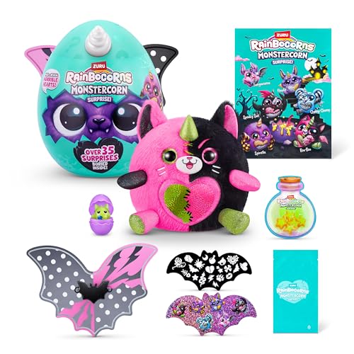 Rainbocorns ZURU Monstercorn Surprise, Cat, by ZURU Surprise Unboxing Soft Toy, Fantasy Monster Gifts for Girls, Imaginary Play with Wearable Accessories (Cat) von Rainbocorns