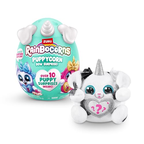 Rainbocorns Puppycorn Bow Surprise Serie 5, Dalmatiner - Plüsch zum Sammeln - 5 Lagen voller Überraschungen, Herz zum Aufklappen, Sticker, Schleim, ab 3 Jahren (Dalmatiner) von Rainbocorns