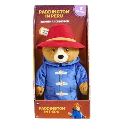 Rainbow Designs Paddington Bear Movie Sprechender Teddybär – Paddington Bär sprechendes Spielzeug mit 5 Sätzen, roter Mütze & blauem Dufflecoat – kuscheliger Begleiter für Spielabenteuer von Rainbow Designs