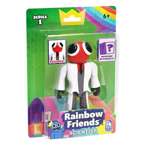 Rainbow Friends Scientist Actionfigur (12,7 cm große, bewegliche Figur, Serie 1), Orange von Rainbow Friends
