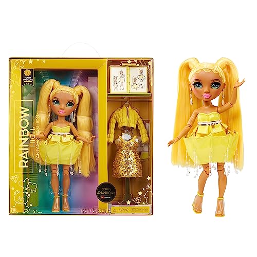 Rainbow High Fantastic Fashion Puppe - Sunny Madison - Gelbe Modepuppe und Spielset mit 2 Outfits & Modeaccessoires - Für Sammler und Kinder von 4-12 Jahren von Rainbow High