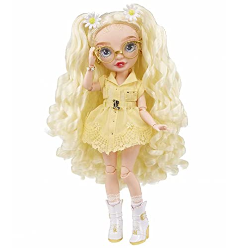 Rainbow High Modepuppe - Delilah Fields - Butterblumengelbe Puppe mit Brille & blonden Haaren - Inkl. 2 Mix & Match Designer-Outfits und Accessoires - Für Sammler und Kinder von 6-12 Jahren von Rainbow High
