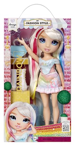 Rainbow High My Fashion Style Doll - Amaya - 28 cm Regenbogenfarbene Modepuppe mit Aufsehenerregendem Outfit und Schicker Handtasche, zum Spielen, Bewegen, Sammeln, Für Kinder von 4 bis 12 Jahren von Rainbow High