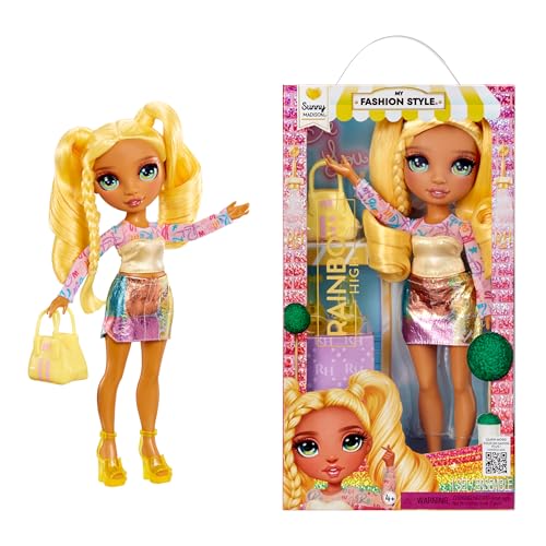 Rainbow High My Fashion Style Doll - Sunny - 28 cm Gelbe Modepuppe mit Aufsehenerregendem Outfit und Schicker Handtasche, zum Spielen, Bewegen, Sammeln, Für Kinder von 4 bis 12 Jahren Rainbow High My Fashion Style Doll - Sunny - 28 cm Gelbe Modepuppe mit Aufsehenerregendem Outfit und Schicker Handtasche, zum Spielen, Bewegen, Sammeln, Für Kinder von 4 bis 12 Jahren von Rainbow High