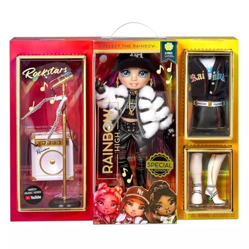 Rainbow High Rockstar Fashion Doll 2 Complete Outfits & Rockband Essentials Choose Carmen Major, Vanessa Tempo, Lyric Lucas (Lyric Lucas) von Rainbow High