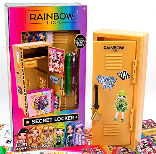 Rainbow High Secret Locker Schreibwaren-Set, inkl. Notizblock, Gelstifte, Aufkleber, ab 6 Jahren von Rainbow High