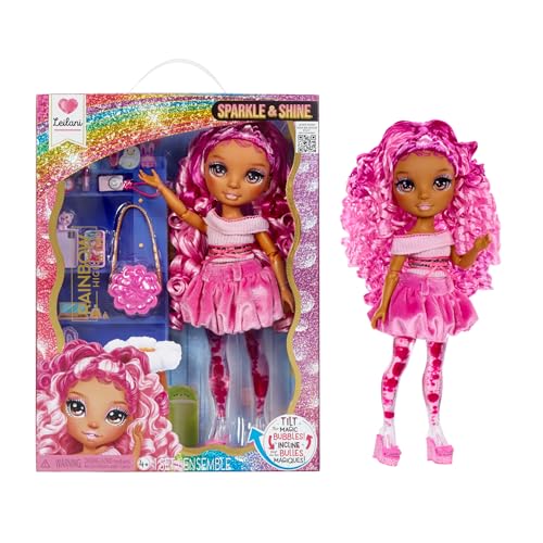 Rainbow High Sparkle & Shine Doll - Leilani - 28 cm Modepuppe mit Pinkfarbenem Haar und Magischen Zauberblasen in den Beinen, Farbe, zum Stylen + Spielen, Sammlerstück, Für Kinder von 4 bis 12 Jahren von Rainbow High