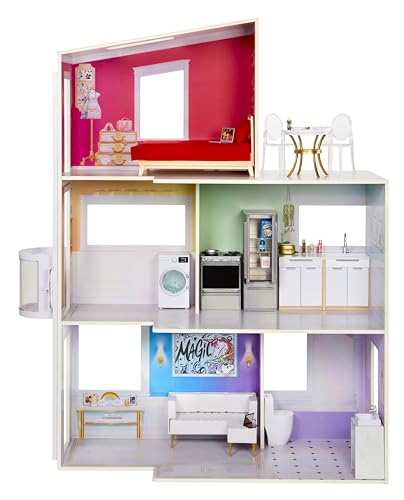 Rainbow High Townhouse - 3-Stöckiges Holzpuppenhaus mit 5 Bunten Zimmern & Terrasse - Komplett Eingerichtetes Haus mit Funktionierendem Lift und Zubehör - Spielzeug für Kinder von 4 bis 12+ Jahren Rainbow High Townhouse - 3-Stöckiges Holzpuppenhaus mit 5 Bunten Zimmern & Terrasse - Komplett Eingerichtetes Haus mit Funktionierendem Lift und Zubehör - Spielzeug für Kinder von 4 bis 12+ Jahren von Rainbow High