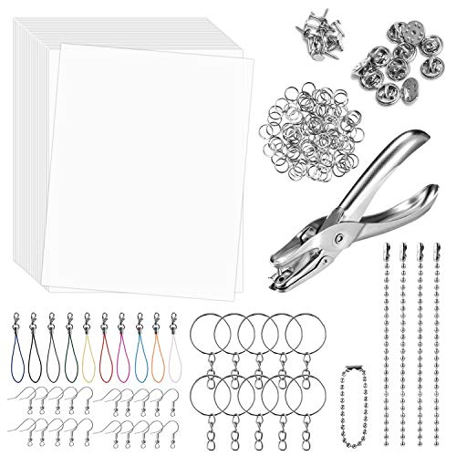 Rainmae 181 Stück Schrumpffolie Set,Schrumpffolien Set 26 Stück Schrumpffolie zum Basteln,155 Stück Schlüsselanhänger Schließe zum Heimwerken,Basteln,Abzeichen,Schmuck,Anhänger Rainmae 181 Stück Schrumpffolie Set,Schrumpffolien Set 26 Stück Schrumpffolie zum Basteln,155 Stück Schlüsselanhänger Schließe zum Heimwerken,Basteln,Abzeichen,Schmuck,Anhänger von Rainmae
