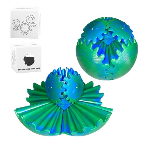 2 Stück 3D Gear Ball, Drehbare Zahnradkugel Fidget Spielzeug, 3D Gedrucktes Zahnrad Kugel Sensorisches Spielzeug, Lustiges Stressball für Kinder und Erwachsene, Geschenk für Weihnachten (Blau-Grün) 2 Stück 3D Gear Ball, Drehbare Zahnradkugel Fidget Spielzeug, 3D Gedrucktes Zahnrad Kugel Sensorisches Spielzeug, Lustiges Stressball für Kinder und Erwachsene, Geschenk für Weihnachten (Blau-Grün) von Rainway