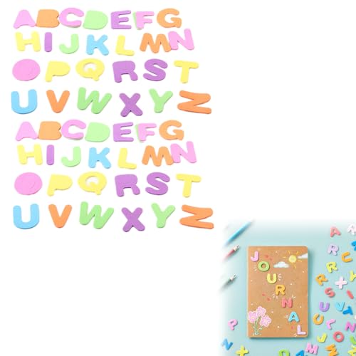 Alphabet Selbstklebende Buchstaben Sticker,Schaumstoff Buchstaben Aufkleber Bunt,Buchstaben Aufkleber,Buchstaben zum Aufkleben,Selbstklebende Buchstaben,Buchstaben-Set Zum Aufkleben von Rakiuty
