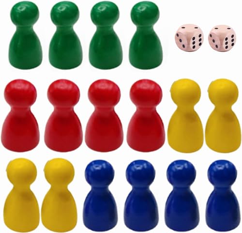 Bunte Spielfiguren,Spielfiguren aus Holz für Brettspiele,Bunte Halmakegel,Holzpuppen Spielfiguren,Spielfiguren Für Brettspiele,16 Pcs Halmakegel aus Holz und 2 Pcs Würfel aus Holz Bunte Spielfiguren,Spielfiguren aus Holz für Brettspiele,Bunte Halmakegel,Holzpuppen Spielfiguren,Spielfiguren Für Brettspiele,16 Pcs Halmakegel aus Holz und 2 Pcs Würfel aus Holz von Rakiuty