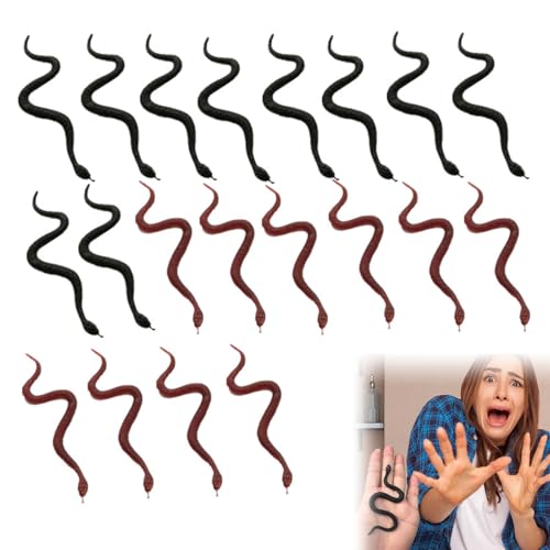 Gefälschte Schlangen Spielzeug,Fake Schlange Spielzeug Realistische,Gummischlange,Weiche Gummischlangenfigur,Realistische Schlangenspielzeuge,Garten-Requisiten Streiche Hallowee,Schwarz+Braun,20 Stück Gefälschte Schlangen Spielzeug,Fake Schlange Spielzeug Realistische,Gummischlange,Weiche Gummischlangenfigur,Realistische Schlangenspielzeuge,Garten-Requisiten Streiche Hallowee,Schwarz+Braun,20 Stück von Rakiuty