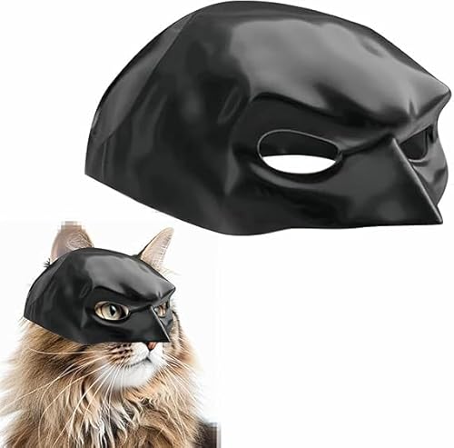 Lustige Batman-Katzenmaske für Halloween, 11 cm, Fledermaus-Kätzchen-Maske für Halloween, süßes Verkleidungszubehör für Kätzchen, Schwarz Lustige Batman-Katzenmaske für Halloween, 11 cm, Fledermaus-Kätzchen-Maske für Halloween, süßes Verkleidungszubehör für Kätzchen, Schwarz von Rakiuty