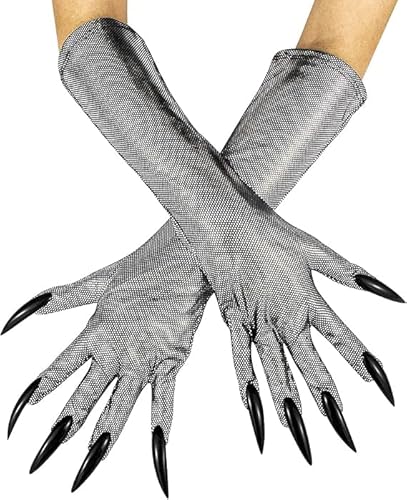 Rakiuty Handschuh für Kostüm Halloween Party,Handschuhe mit Nägeln Lange Krallen,Gruseligen Langen Pfotenhandschuhe,Fingernägel Handschuhe Krallen Halloween,Halloween Lange Nagelhandschuhe,Silber Rakiuty Handschuh für Kostüm Halloween Party,Handschuhe mit Nägeln Lange Krallen,Gruseligen Langen Pfotenhandschuhe,Fingernägel Handschuhe Krallen Halloween,Halloween Lange Nagelhandschuhe,Silber von Rakiuty