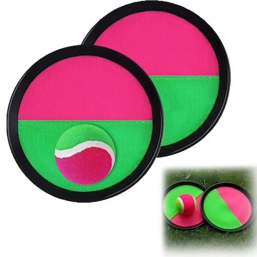 Rakiuty Klettballspiel,Outdoor Klettballspiel für Kinder,Strandspielzeug Ballspiele Erwachsene,Klettball Set Klettballspiel,Gartenspielzeug Outdoor Spiele für Kinder von Rakiuty