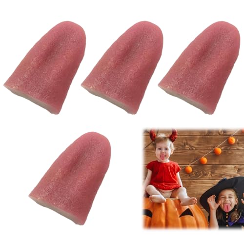 Realistisch Gefälschte Zunge, Realistisch Gefälschte, 4 Stücke Dehnbar Tricks Künstliche Zunge, Fake Zunge, Prank Artikel, Aprilscherz- Und Halloween-Streich-Requisiten von Rakiuty