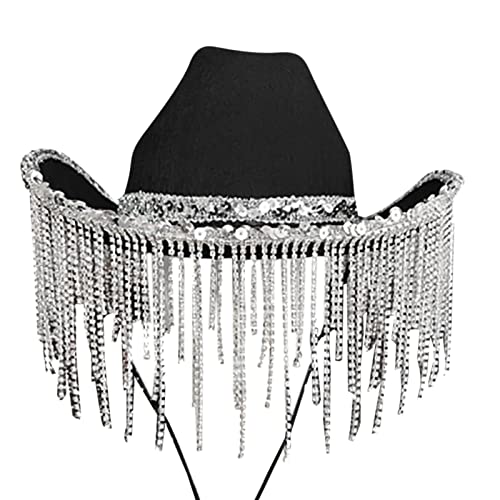 Cowgirl-Hut mit Pailletten, Strasssteinen, Fransenhüte für Halloween, Verkleidungen, Cosplays, Party-Kostüm-Zubehör Cowgirl-Hut mit Pailletten, Strasssteinen, Fransenhüte für Halloween, Verkleidungen, Cosplays, Party-Kostüm-Zubehör von Ralondbey