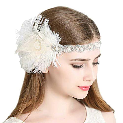 Ralondbey Haarreif mit Federn, Flapper-Stirnband, Maskerade-Kopfschmuck, Karnevals-Kopfschmuck Ralondbey Haarreif mit Federn, Flapper-Stirnband, Maskerade-Kopfschmuck, Karnevals-Kopfschmuck von Ralondbey