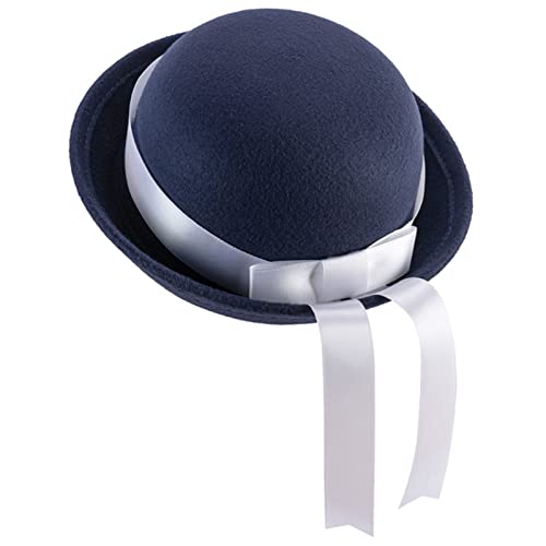 Ralondbey Hut Bowler Hut Sleek Ribbon Bow Bucket Cap Eltern-Kind Derby Hut für den täglichen Gebrauch, Marineblau und Weiß, Einheitsgröße Ralondbey Hut Bowler Hut Sleek Ribbon Bow Bucket Cap Eltern-Kind Derby Hut für den täglichen Gebrauch, Marineblau und Weiß, Einheitsgröße von Ralondbey