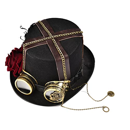Ralondbey Hut Gothic Bowler Hut Halloween Steampunk Zylinder Herren mit Brille Gay Jazz Hut Ralondbey Hut Gothic Bowler Hut Halloween Steampunk Zylinder Herren mit Brille Gay Jazz Hut von Ralondbey