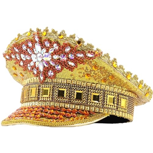 Ralondbey Hut Hochzeit Braut Kapitän Hut mit Diamant/Pailletten Frauen Weihnachten Maskerade Party Hut Abschlussball Bühnenauftritte Militär Hut Ralondbey Hut Hochzeit Braut Kapitän Hut mit Diamant/Pailletten Frauen Weihnachten Maskerade Party Hut Abschlussball Bühnenauftritte Militär Hut von Ralondbey