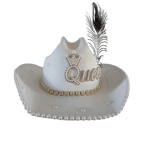 Ralondbey Hut Krone Cowgirl Hut für Bräute Elegant JazzHat Braut Cowboy Hut Damen Accessoire Ralondbey Hut Krone Cowgirl Hut für Bräute Elegant JazzHat Braut Cowboy Hut Damen Accessoire von Ralondbey