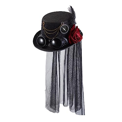 Ralondbey Hut Retro Handgemachte Hut Steampunk Spitze Schleier Kopfschmuck Blume Haarschmuck Gothic Ralondbey Hut Retro Handgemachte Hut Steampunk Spitze Schleier Kopfschmuck Blume Haarschmuck Gothic von Ralondbey