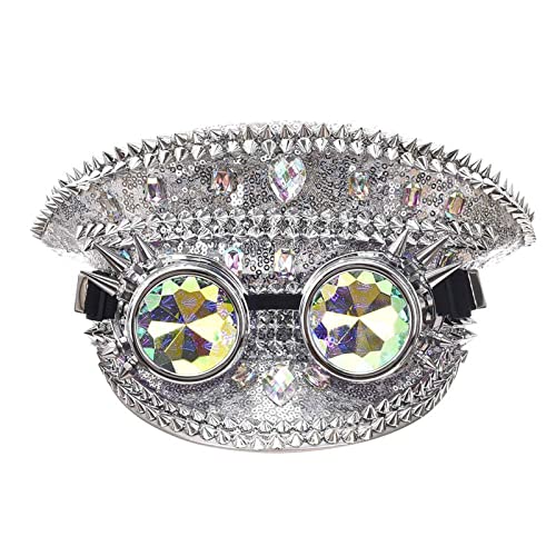 Ralondbey Hut Steampunk Pailletten Cap Fashion Dance Captain Hat Glitzernde Hiphop Bühnenhüte Ralondbey Hut Steampunk Pailletten Cap Fashion Dance Captain Hat Glitzernde Hiphop Bühnenhüte von Ralondbey