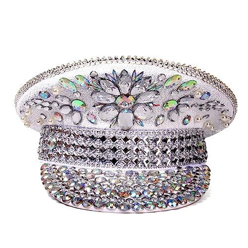 Ralondbey Hut mit glitzernden Kristallen, Kapitänsmütze, Matrosenhut für Junggesellinnenabschied, Bühnentanz Ralondbey Hut mit glitzernden Kristallen, Kapitänsmütze, Matrosenhut für Junggesellinnenabschied, Bühnentanz von Ralondbey