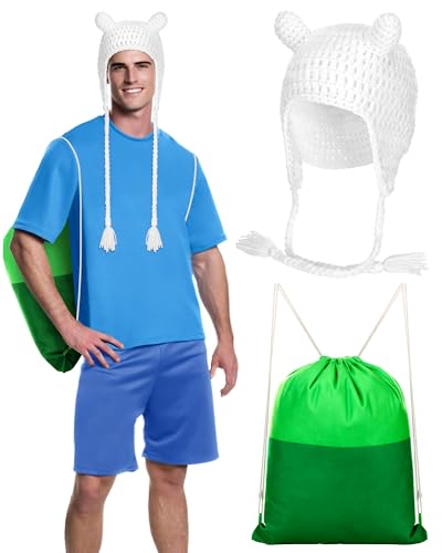 Ramede Halloween-Kostüm-Zubehör, weißer Menschen-Entdecker-Hut, grüner Rucksack für Anime-Charaktere, Cosplay, 2 Stück Ramede Halloween-Kostüm-Zubehör, weißer Menschen-Entdecker-Hut, grüner Rucksack für Anime-Charaktere, Cosplay, 2 Stück von Ramede