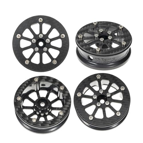 RampCrab 1,8" (46 mm) Super Wheels, Beadlock-Felgen aus Kohlefaser, passend für SCX24, TRX4M, FCX24, FCX24M, CR18P, Stil G von RampCrab
