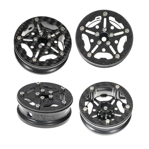 RampCrab 1,8" (46 mm) Super Wheels, Beadlock-Felgen aus Kohlefaser, passend für SCX24, TRX4M, FCX24, FCX24M, CR18P, Stil H von RampCrab