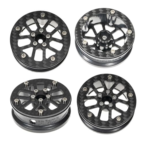 RampCrab 1,8" (46 mm) Super Wheels, Beadlock-Felgen aus Kohlefaser, passend für SCX24, TRX4M, FCX24, FCX24M, CR18P, Stil I von RampCrab